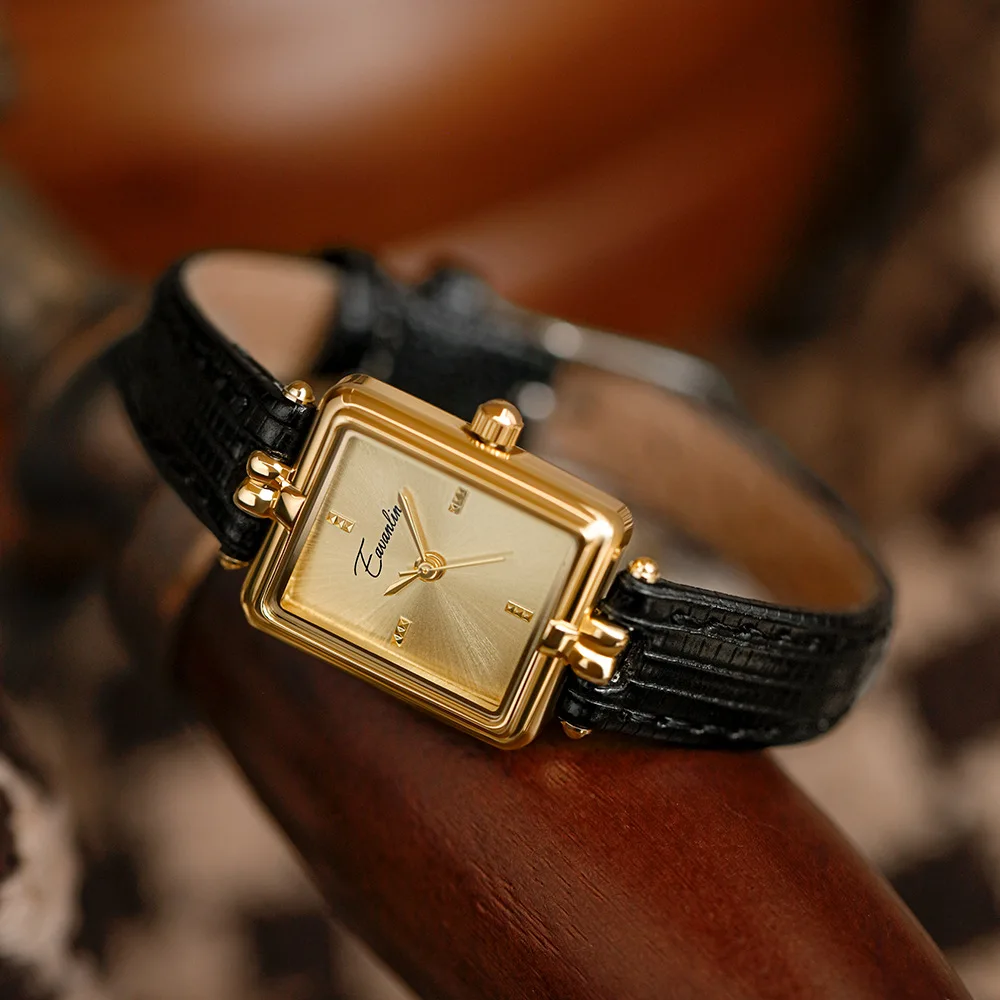 Aimgal Vintage French Quartz Watch Artistic Luxury Maillard Leather ...