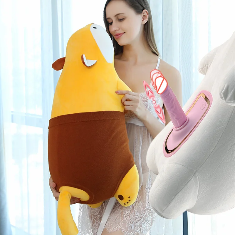 Hold to Sleep Cute Pet Action Figure Doll Masturbation Dildo Vibrator Sex  Tools Penis Toys Can Insert Private Parts Sex Pillow