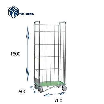 700x500xH1500(1700)Small metal storage  roll cage trolley linen trolley cart for laundry hospital