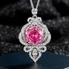 Platinum rose pendant with Chopin chain