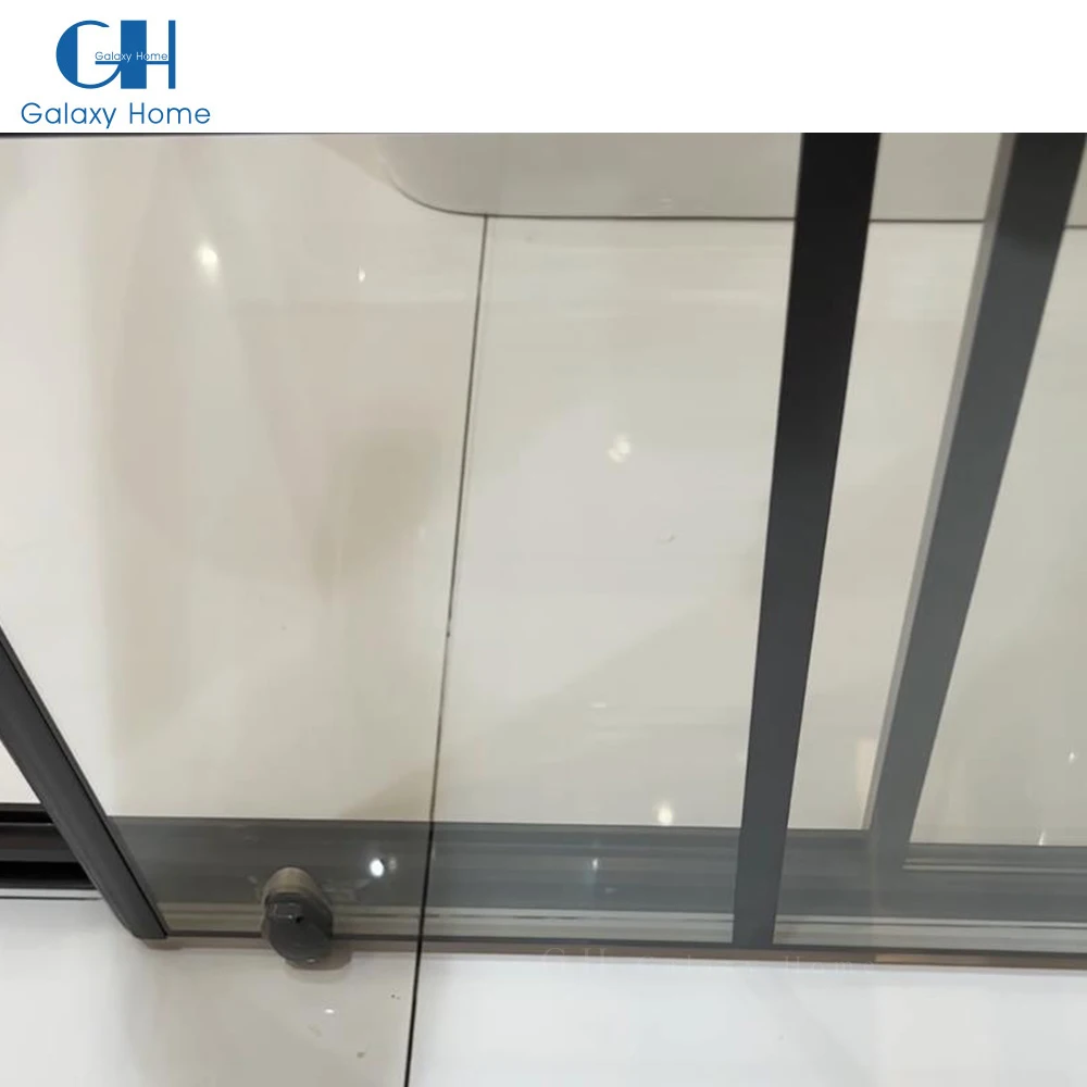 French Style Stainless Steel Two Sliding Shower Door Black Glass Toilet Bath Shower Room Cabin With Frame