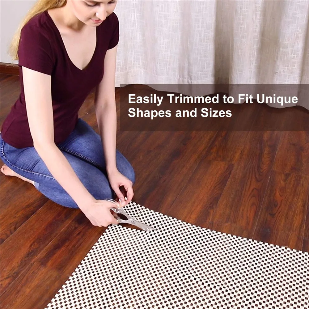 DoubleCheck Products Rug Gripper Non Slip Rug Pad Underlay for Hardwood  Floors Supper Grip Thick Padding Adds Cushion Prevents Sliding Size 2 X 8