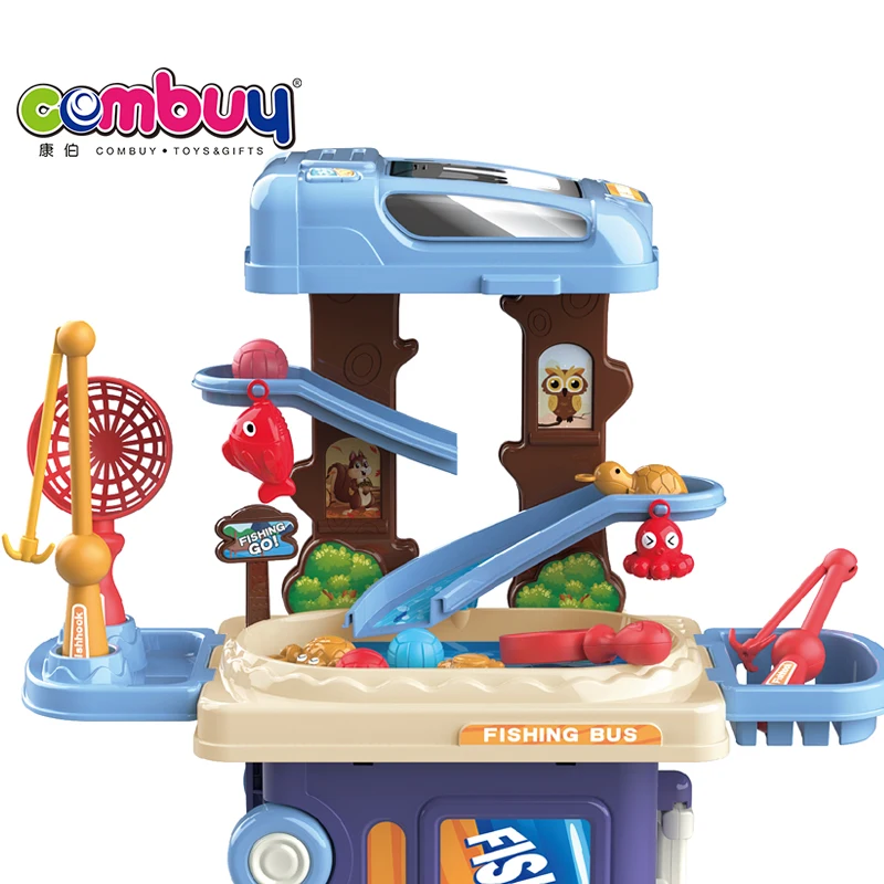 Suitcase Fishing Bus Game 3in1 Table Toys Kids Plastic Toy Fish