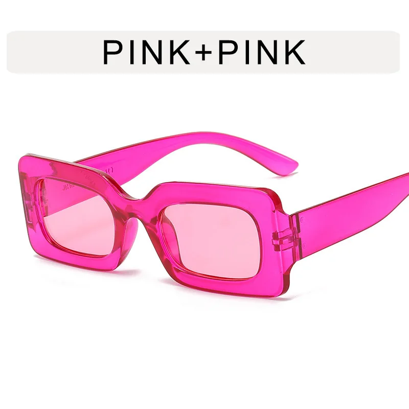 UNOC 2023 New Trendy Sunglasses with Vintage Square Frame Jelly Color Sun Glasses Eyewear Shades for Men Women in Blue Yellow