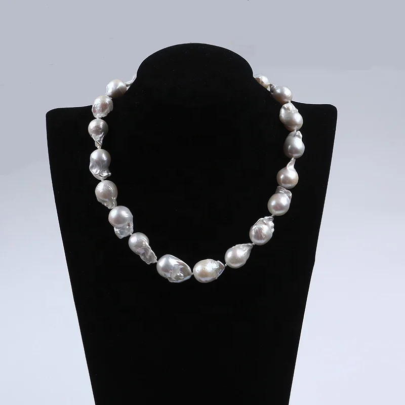 13-15mm freshwater pearl jewelry necklace with sterling silver clasp 222099