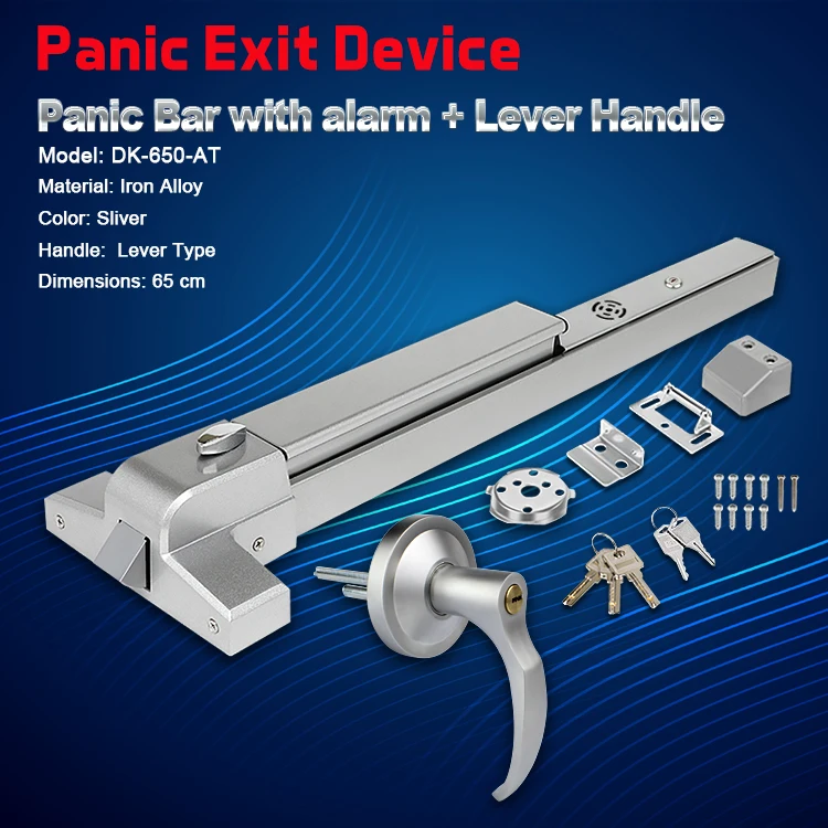 Emergency Device Panic Lock Set With Alarm& Lever Handle Panic Exit
