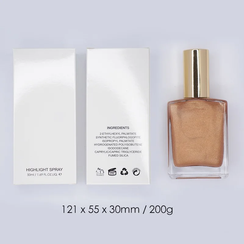 Custom Private Label Highlight Body Highlight Glow Shimmer Oil Liquid Highlighter Spray