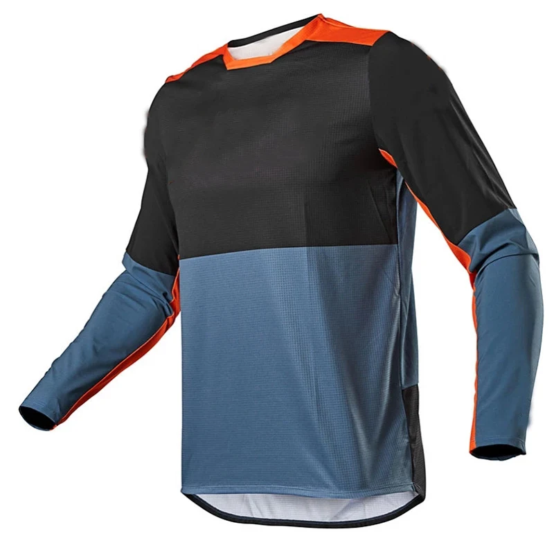Лидер продаж, 100% полиэстер, быстросохнущая дышащая одежда с длинным рукавом, однотонная мотоциклетная одежда для мотокросса