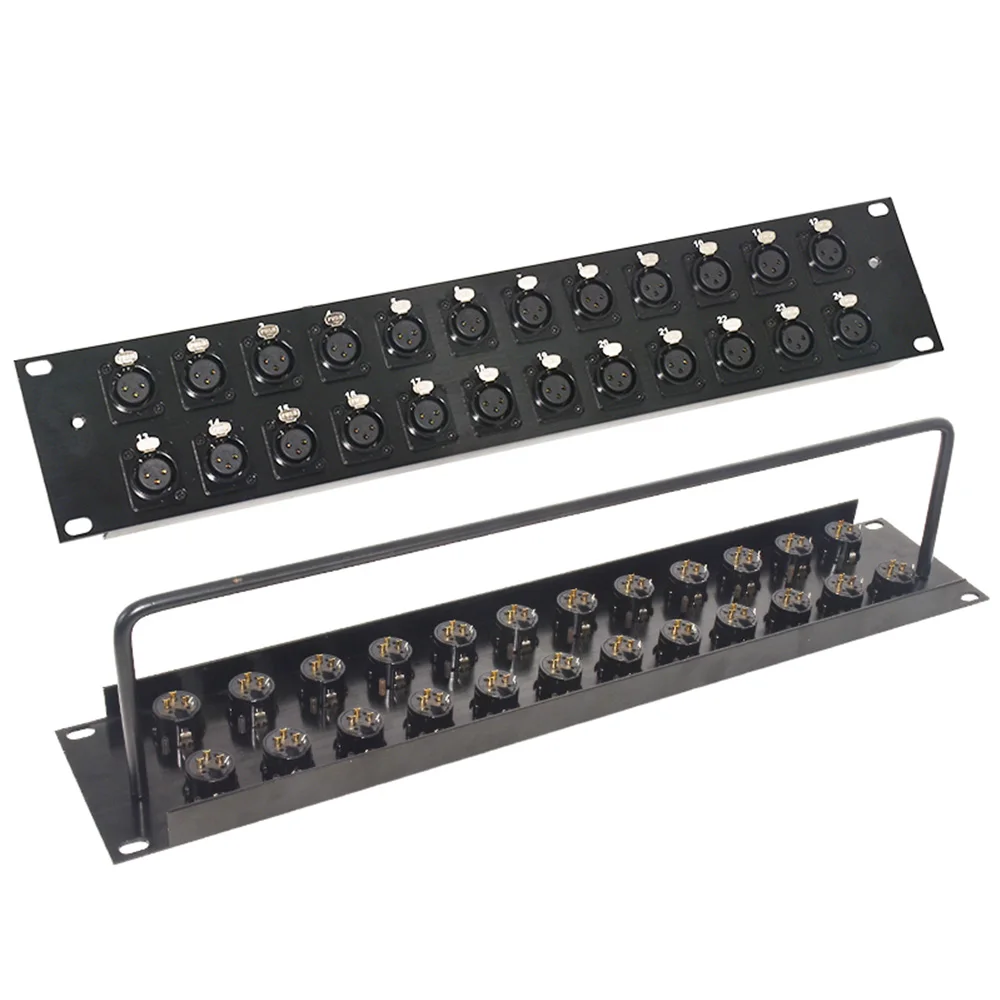 2U 24-стороннее крепление на стойку XLR патч-панель для офисов центров обработки