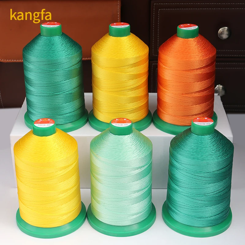 product high strength multicolor sewing machine bonded high tenacity polyester thread tex135 304 colors-1