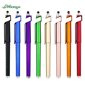 Promotional Multi-Function Soft Touch Screen Pen Custom Logo Mobile Holder Gel Pen Ballpoint Pen 3 1 New Ball Stylus Plastic