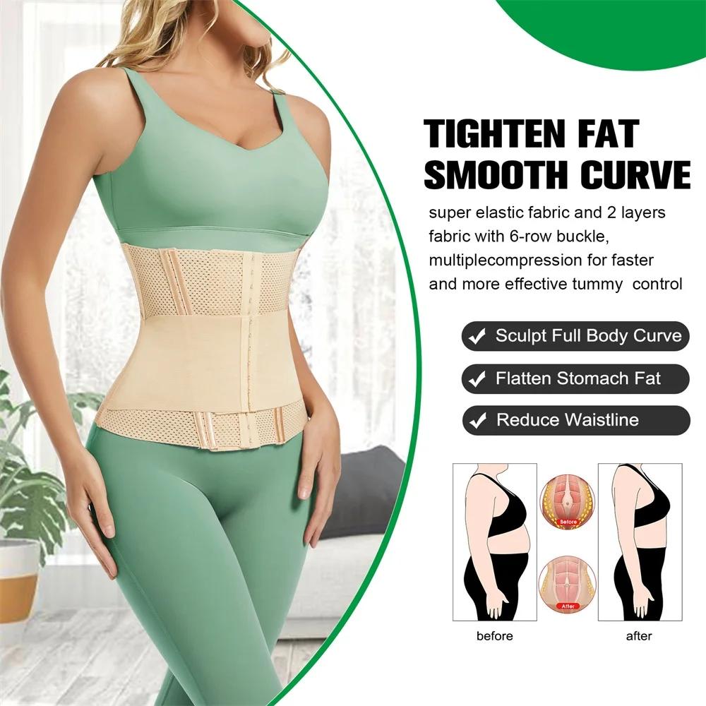 Wholesale Full Body Belly Shaping Cincher Corset Wrap Belt Tummy Control Shapewear Waist Trainer Shaper Wear Woman details
