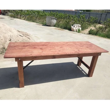 Outdoor long table for party and banquet solid wood dinning folding farm table