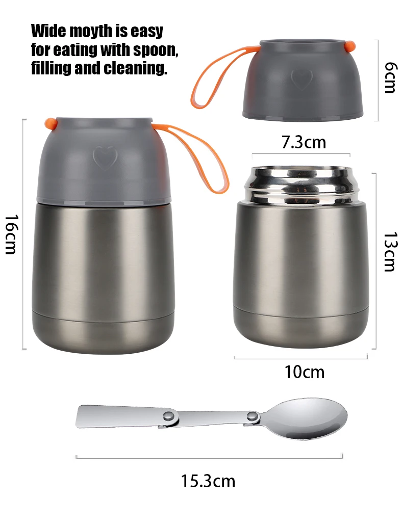 Vacuum Insulated Food Jar Hot Food Containers for Lunch School Soup Thermos  for Kids,Travel Food Flask Hot Cold