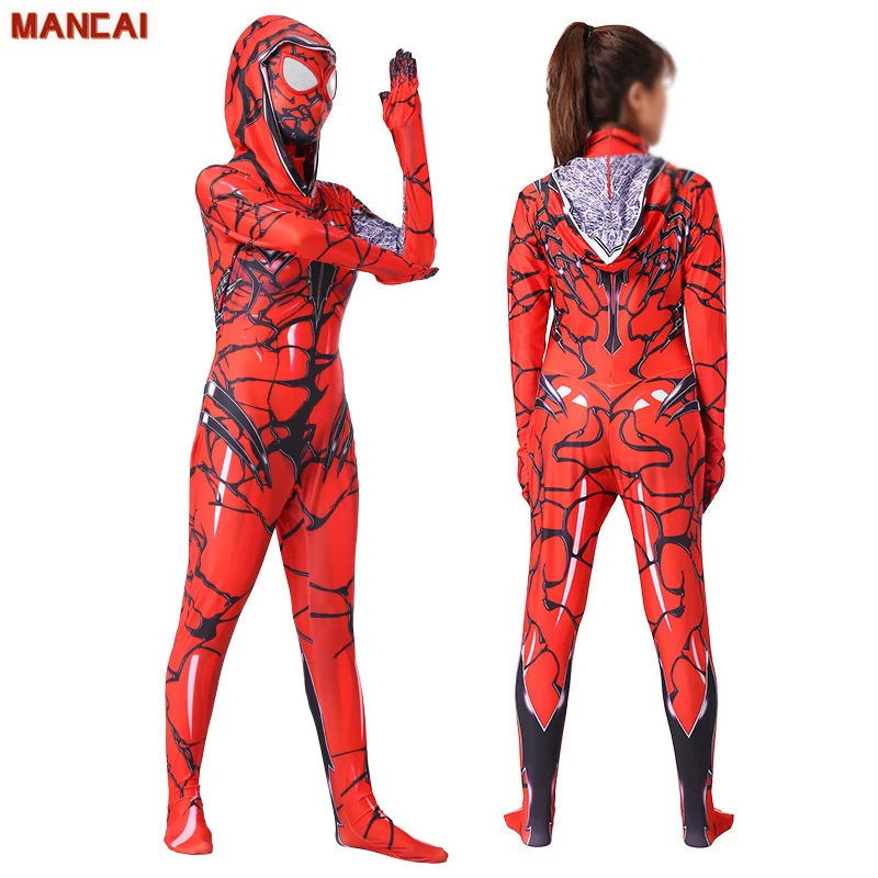 Jumpsuits Sexy Adult Disfraz Spider Woman Costume Red Mary Jane Suit Gwen  Stacy Spider Venom Costume for Comic Halloween Costume