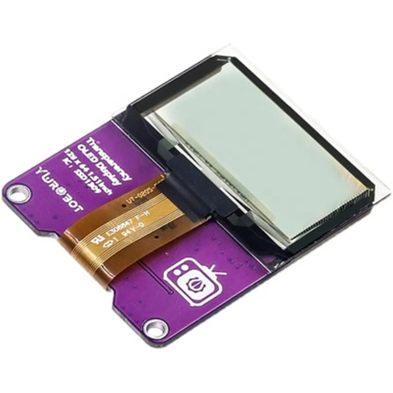 24 Pin Blue SPI I2C IIC Module  SSD1309 1.5''  Transparent OLED screen Display 128*64 128x56 1.51 inch flexible panel