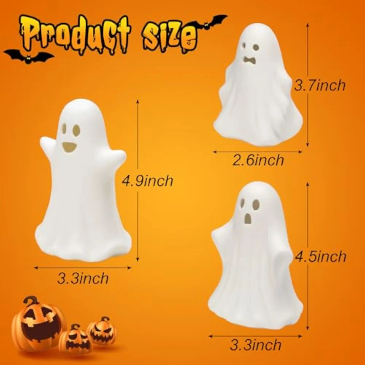 Customizable Gothic Ceramic Ghost Glowing, Halloween Ghost Decoration, Suitable for Halloween Home Interior Decoration