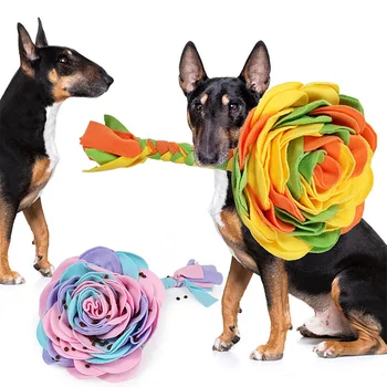 Handmade Rose Sniffing Pet Toys Twist Stick Dog Animals Puzzle Slow Feeding Interactive Training Sniffing Toys