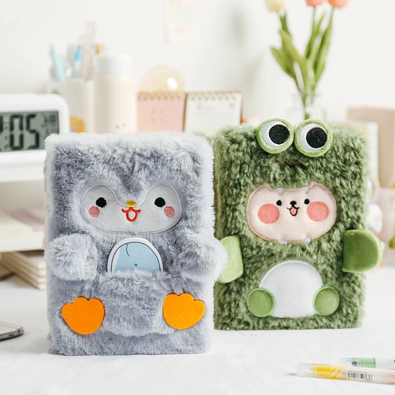 cheap animal plush cover diary notebook cute notebook plush