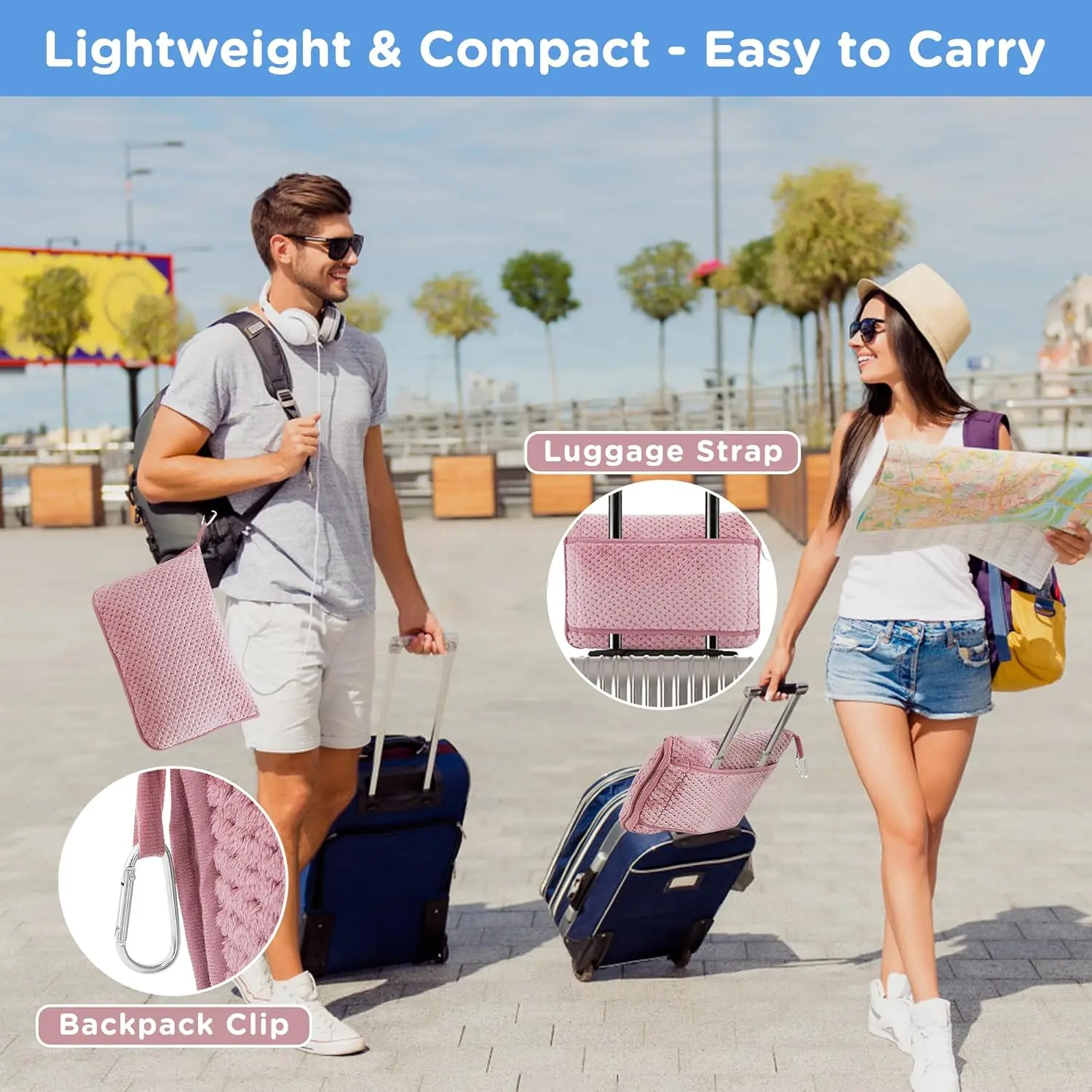 Soft Jacquard Travel Blanket Pillow 2 in 1 - Perfect for
