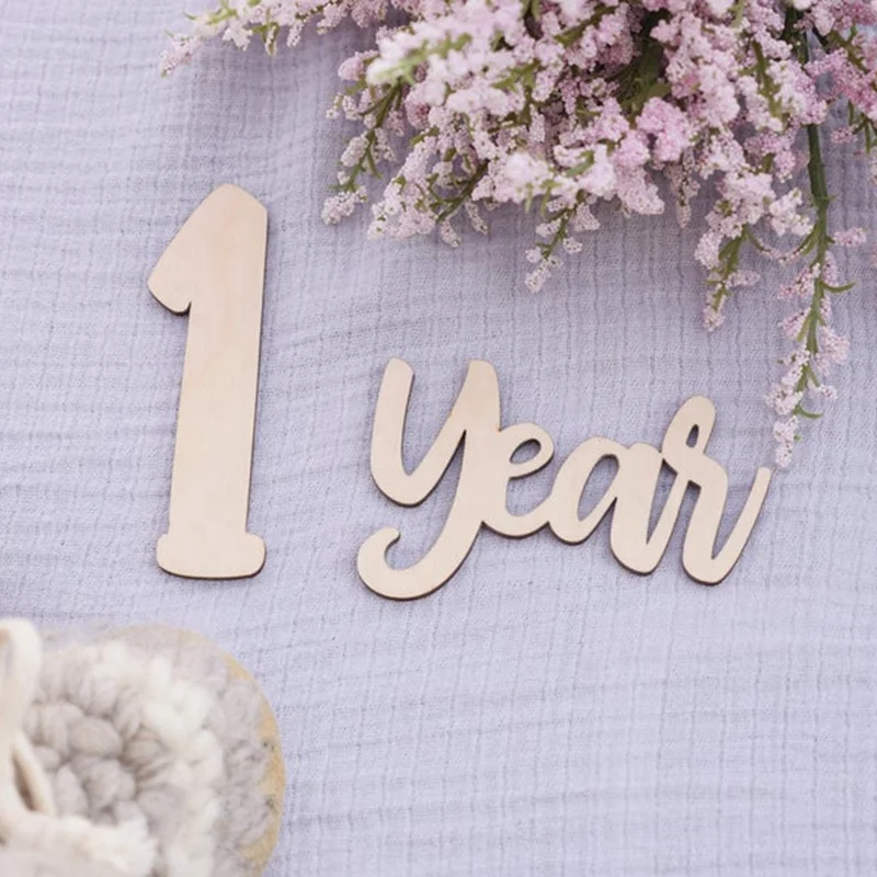 Wooden Baby Monthly Milestone Cut Outs wood Age Milestones Newborn Photoshoot