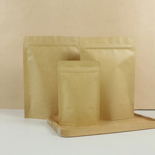 Customized Kraft Paper Sachet Packaging Pouch Bag Biodegradable and Food Grade for Sugar Powder Pet Food and Potato Chips