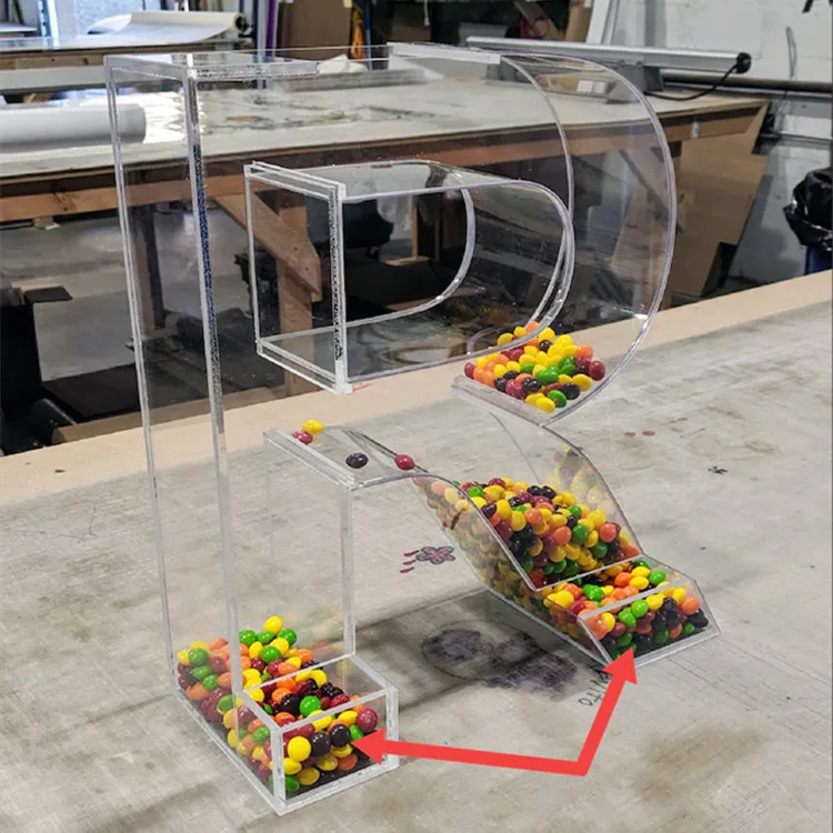 Freestanding Fillable Letter Box Acrylic Letters Fillable For Candy