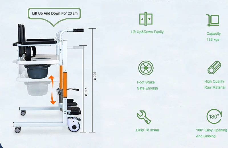 Uzyw07 Elderly Hydraulic Transfer Lift Seat Chair Transfer Patient