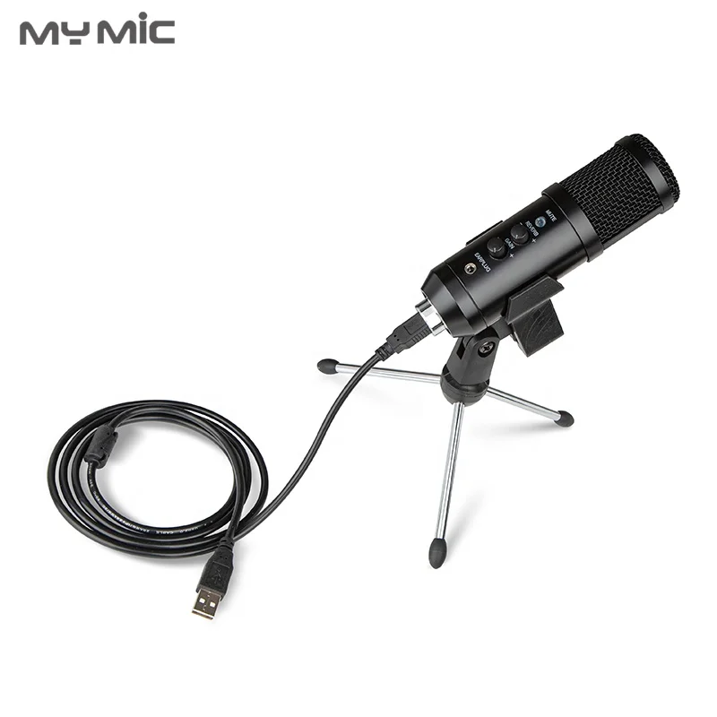 Профессиональный конденсаторный USB-микрофон MY MIC NX4, Студийный микрофон для записи с эхо-монитором для подкастов, компьютерных игр
