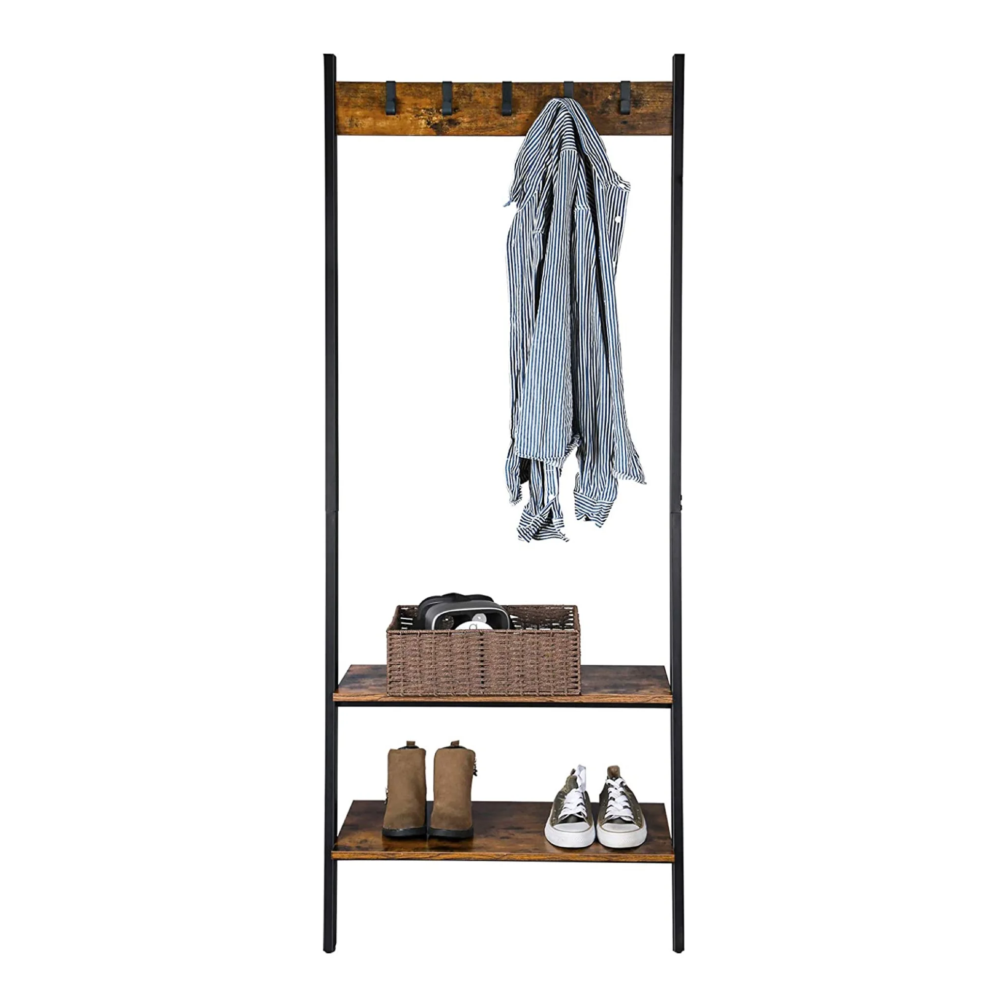 Гостиная прихожей мебель для прихожей Винтаж Стиль деревянистая одежда Холл дерево пальто стеллажи для выставки товаров с ящик для хранения обуви стойки