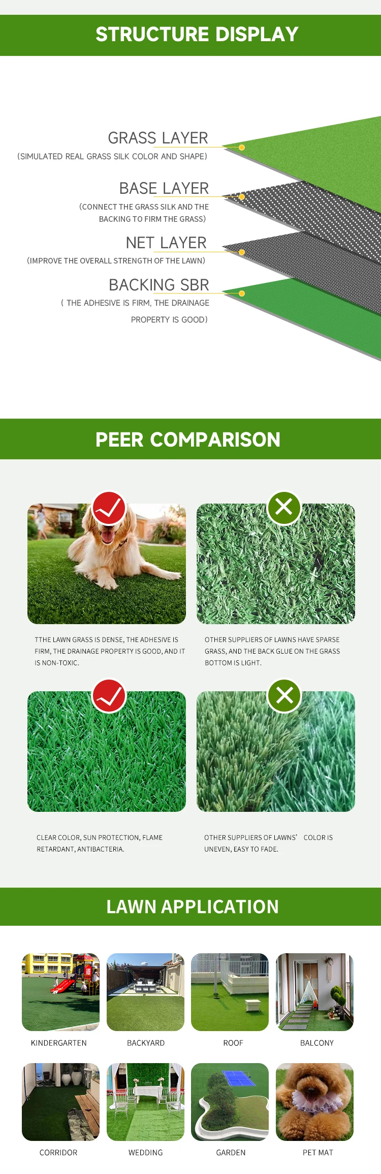 Quality Grass Carpet 2023 Artificial Grass Cheap Rumput Sintetis