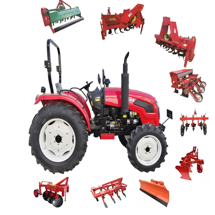 4x4 60hp Sub Compact Tractor with Front Loader  and Rear Backhoe