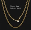 3mm Gold Cuban Chain