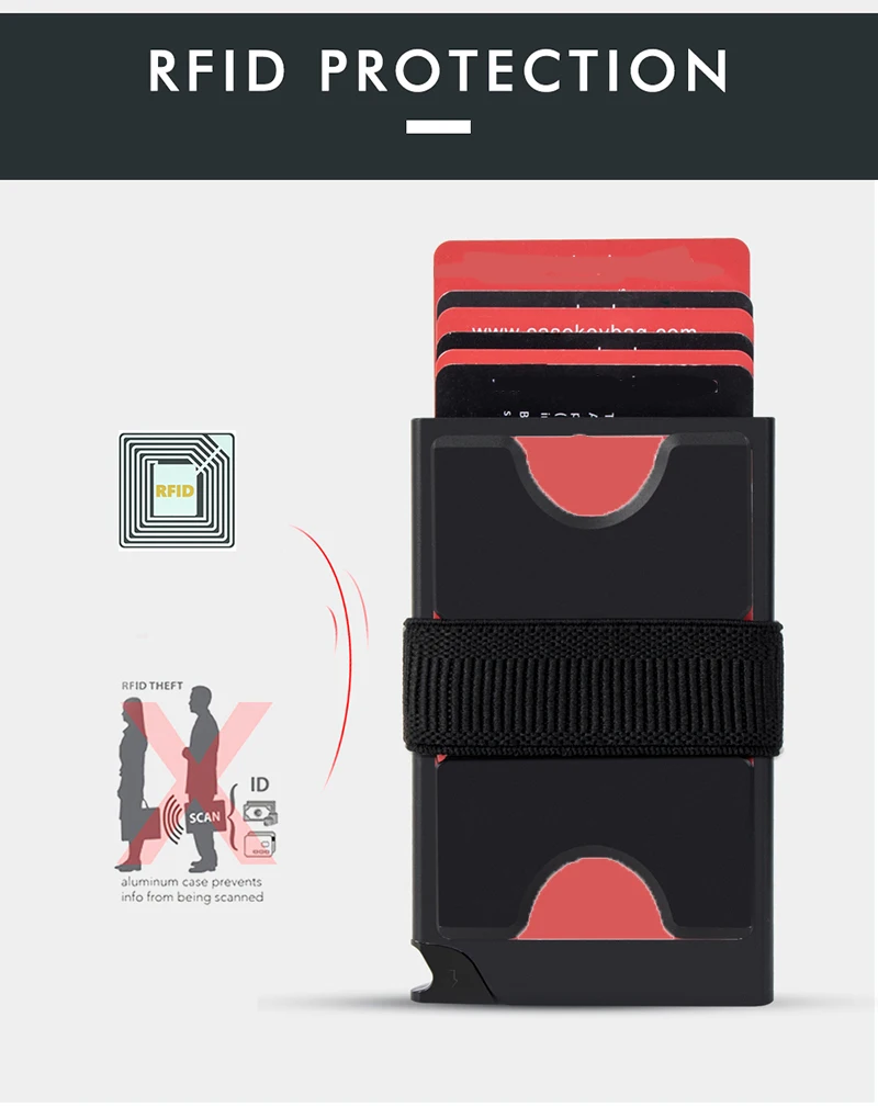 Good Quality Slim Aluminum Alloy Metal Id Card Holder Rfid Smart Wallet Ultra Thin Stainless