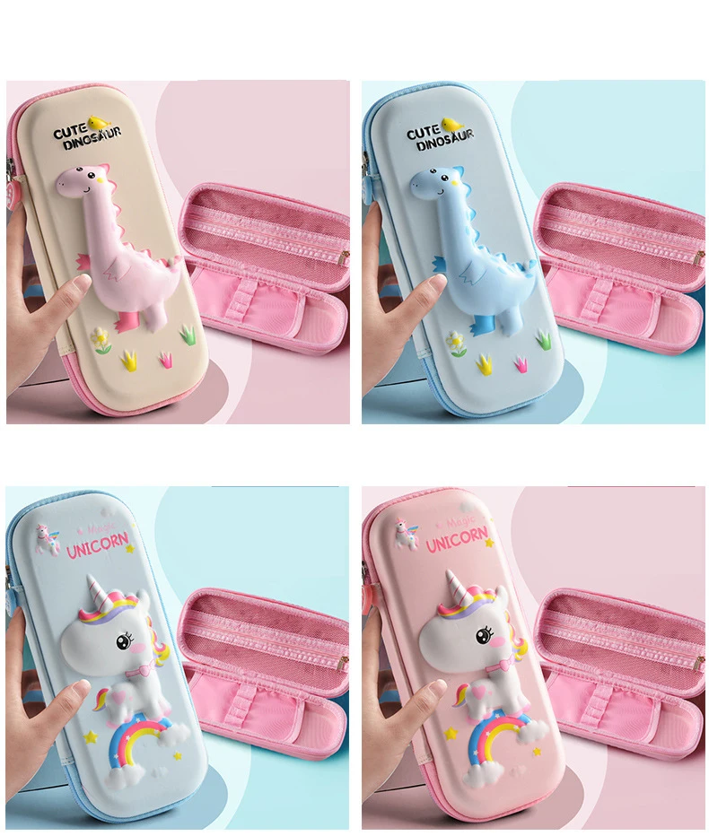 Оптовая продажа, 3D Пенал для учеников начальной школы и детского сада, мультяшный пенал, двухуровневый пенал большой вместимости для канцелярских принадлежностей для девочек и мальчиков