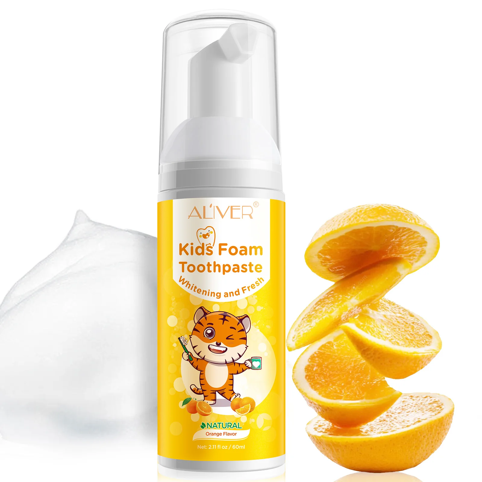 OEM Natural Herbal Children Toothpaste Dental Hygiene Teeth Cleaning Whitening Mousse Kids Foam Toothpaste