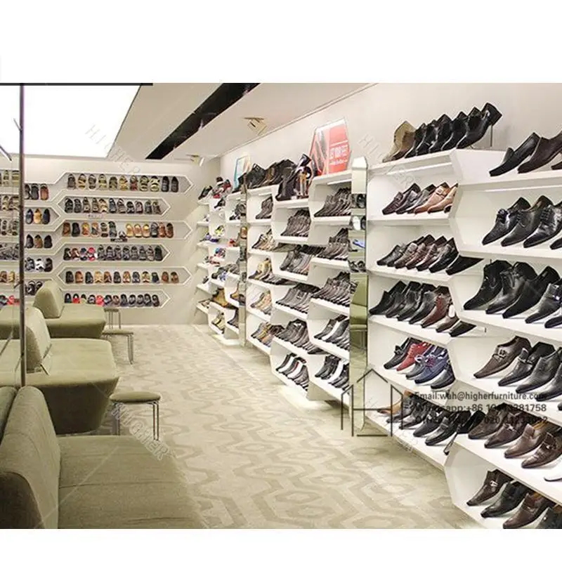 ユニークなスタイルの靴ディスプレイ壁棚革靴ディスプレイラック靴