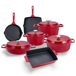 Яркая посуда для дома, оптовая продажа, Зимбабве, антипригарный горшок, эмалированные кухонные кастрюли и сковородки, Египет, кастрюля, чугунные наборы посуды