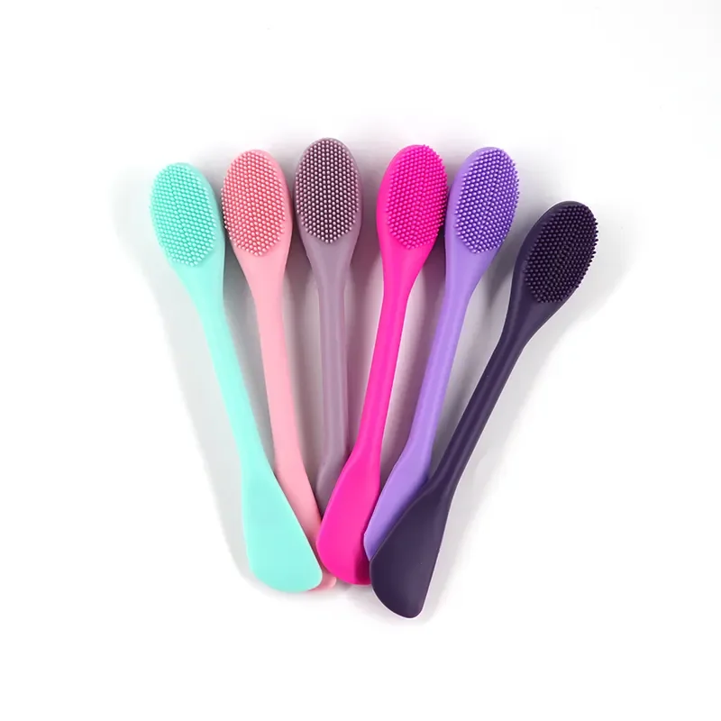 Custom Color Double Facial Cleansing Mask Brush Silicone Face Cleaner Cosmetic Tools Brush Silicone Facial Mask Brush