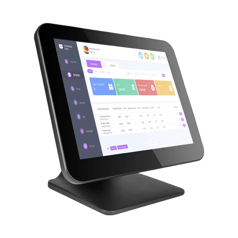 Touch Screen POS Win 10 POS Terminal Hardware Desktop POS Computer 15 Inch