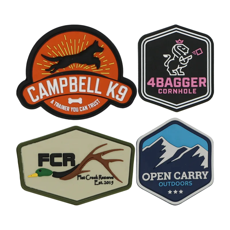 AWELLS háðgæða marglaga PVC-gúmmímerki með þema útivistar/hunda/þjálfunar fyrir klæði og bakpokka