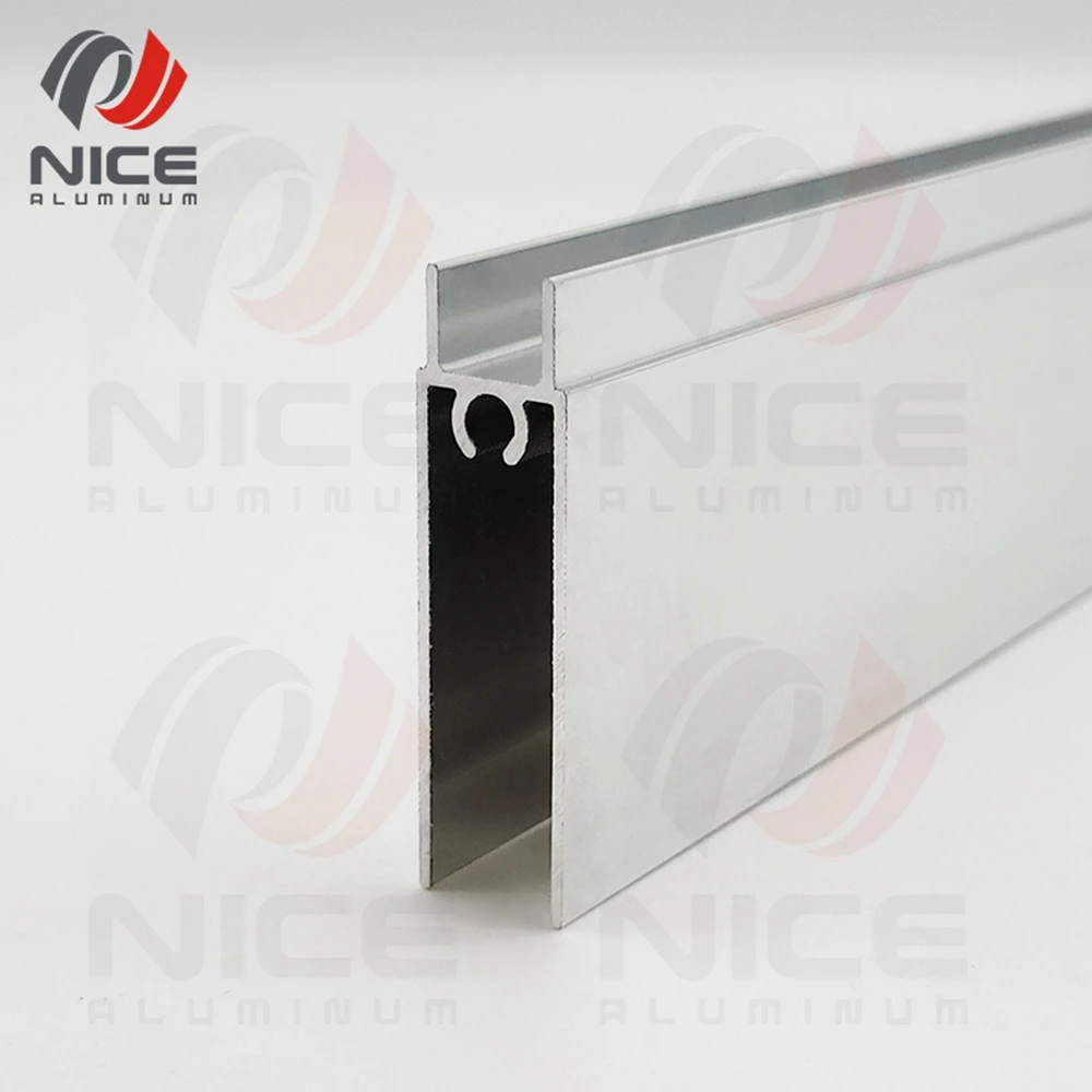 Fancy Aluminium Profile Sliding Wardrobe Door For Wood And Glass Silver ...