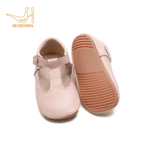 Babyhappy Factory Supply Durable No-slip Girl T-bar Shoes Toddler Baby Genuine Leather Mary Jane Dress Shoes