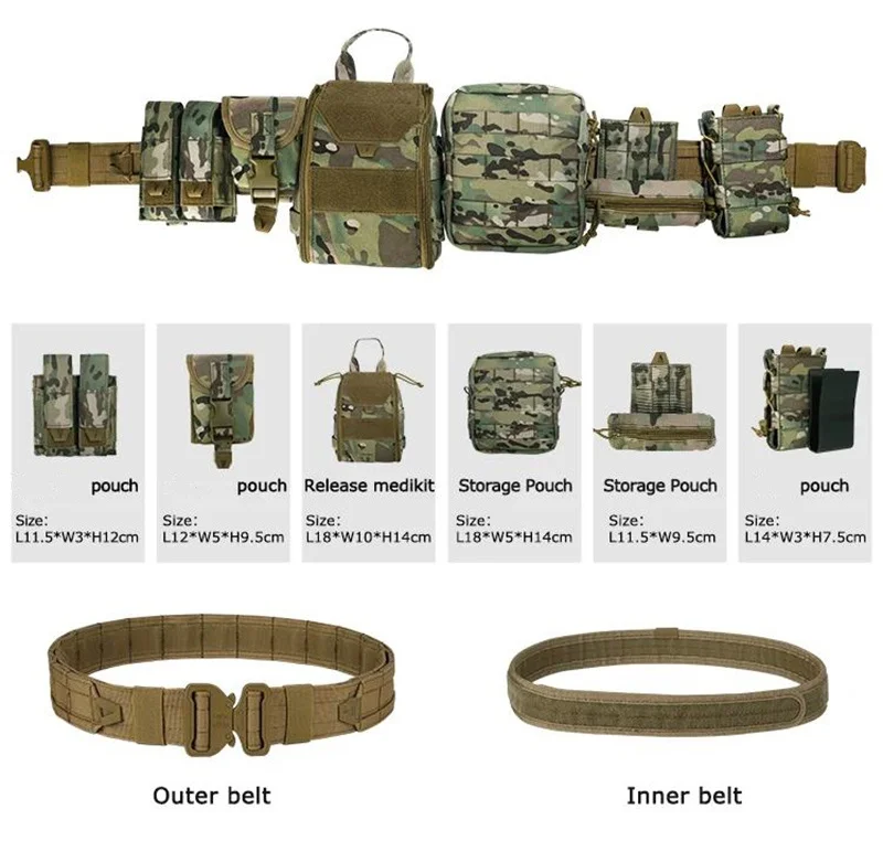 Wholesale Outdoor Gear User Tactical Belt High Density Material Outdoor Hunting Tactical Storage Bag Duty Security Traffic Belt