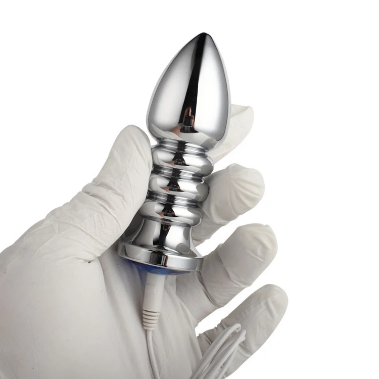 Wired Remote Control Small Metal Anal Plug Adult Electric Anal Plug Anal Trainer Butt Plugs for Men Women