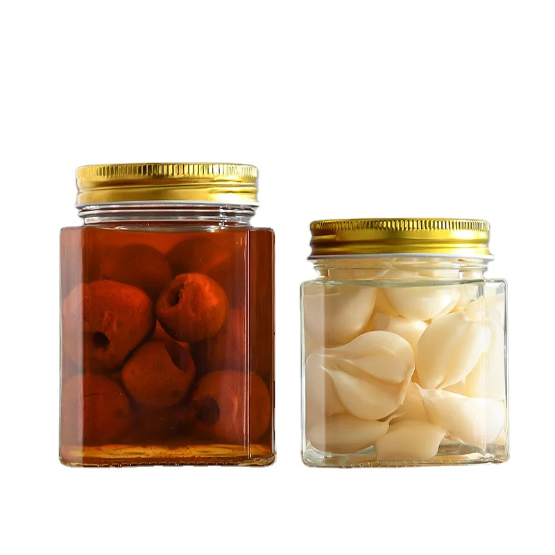 20x Barattolo in Vetro Quadrato per Spezie da 100ml con Coperchio