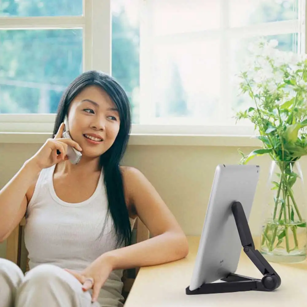 Foldable Phone Tablet Stand Holder Adjustable Desktop Mount Stand Tripod Table Dawdler Desktop Holder