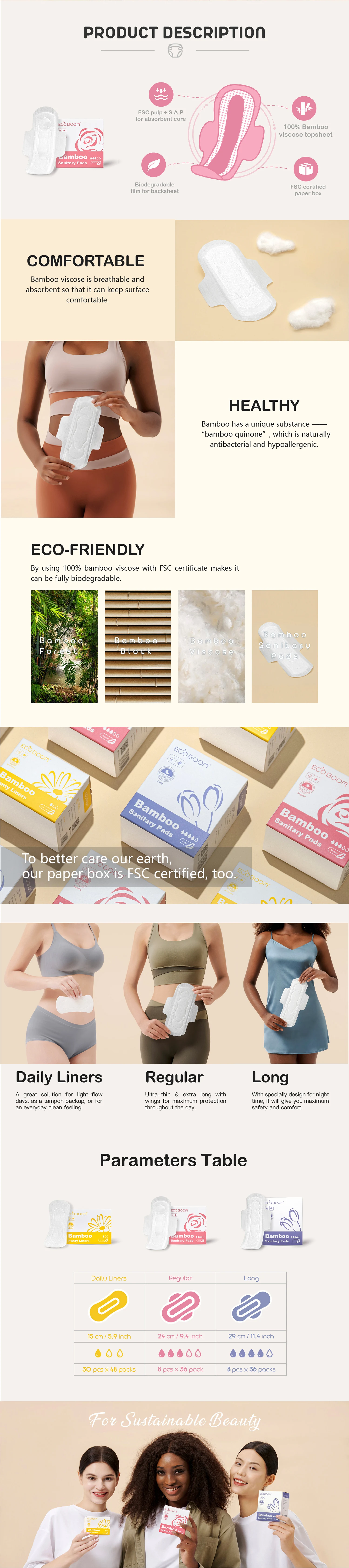 OEM ODM skin-friendly biodegradable pure white 100% pads organic cotton sanitary napkin