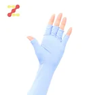 Ice Silk Cold Pure Color Sun Gloves Half Finger Driving Sleeve Gloves