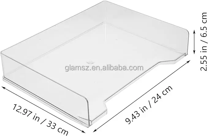 Transparent Clear Large 3 Tiers Acrylic Stackable Paper Tray Luxury ...